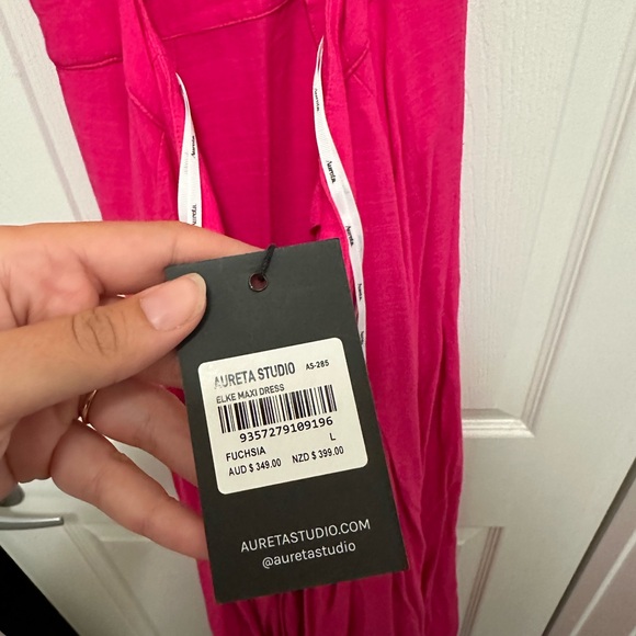 NWT Aureta Elke Maxi Dress In Fuchsia - Picture 6 of 6